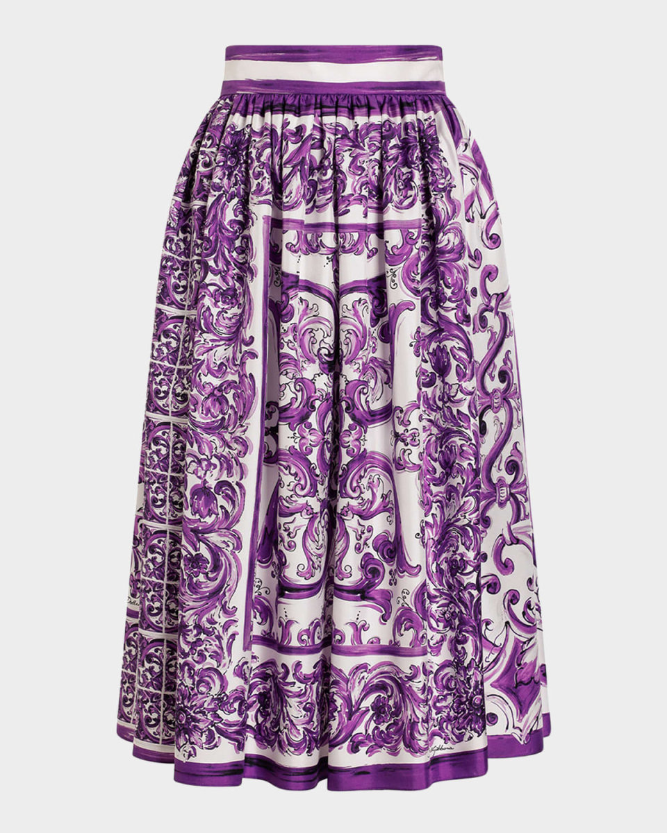 Majolica Silk Twill Skirt